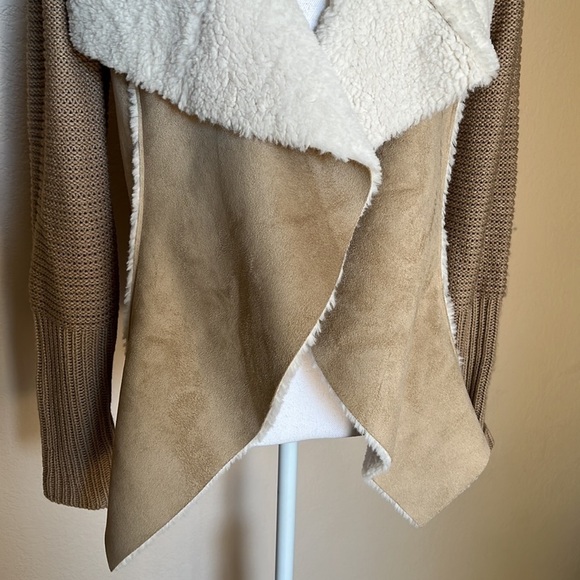 Knox rose faux suede open knit jacket - Picture 2 of 11